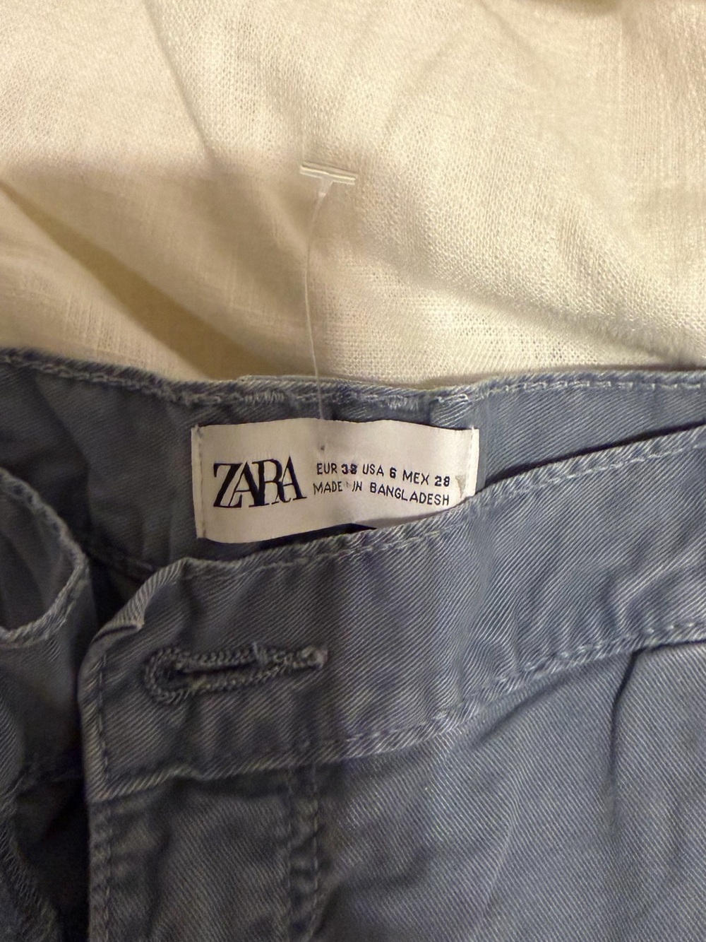 Zara Light Denim Blue Cargo Pants - Picture 3 of 4